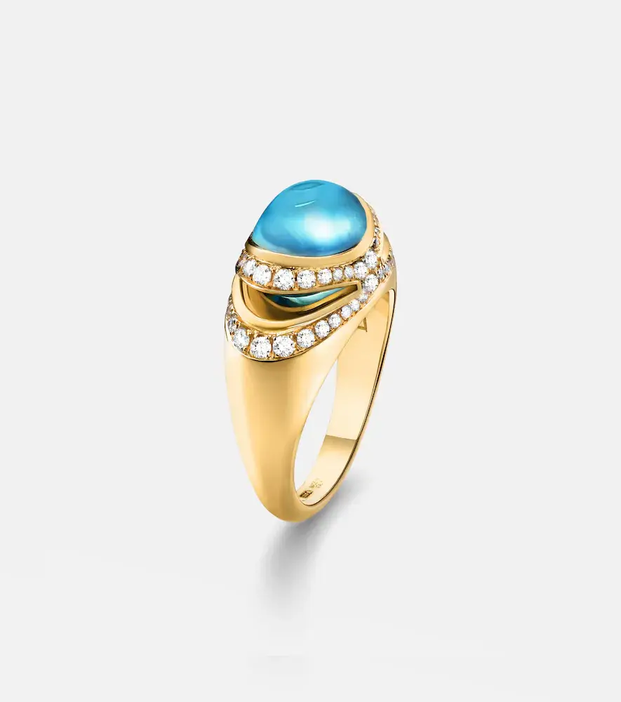 BVLGARI Cabochon 18kt gold ring with topaz and diamonds | Thumbnail 4 BVLGARI Cabochon 18kt gold ring with topaz and diamonds | Thumbnail 4