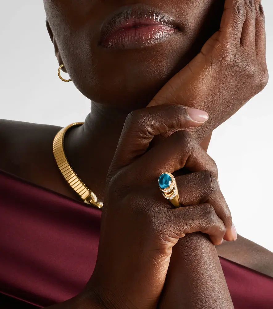 BVLGARI Cabochon 18kt gold ring with topaz and diamonds | Thumbnail 6 BVLGARI Cabochon 18kt gold ring with topaz and diamonds | Thumbnail 6