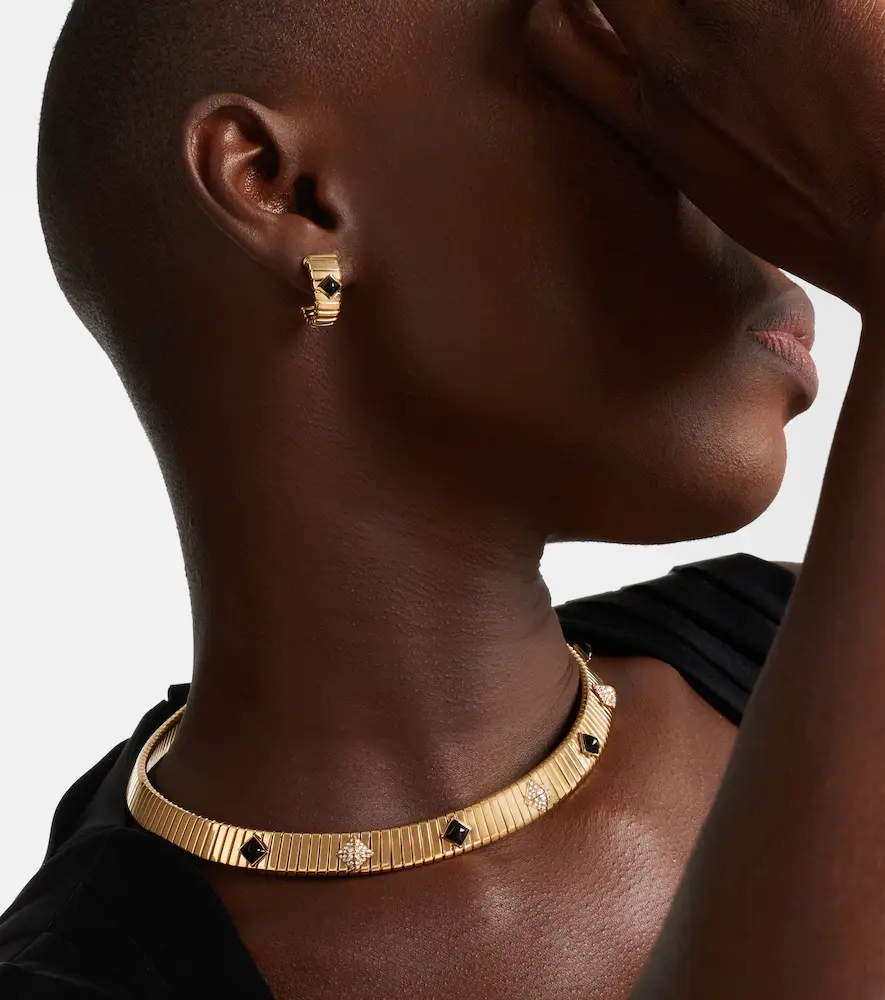 BVLGARI Tubogas 18kt gold earrings with onyx | Thumbnail 3 BVLGARI Tubogas 18kt gold earrings with onyx | Thumbnail 3