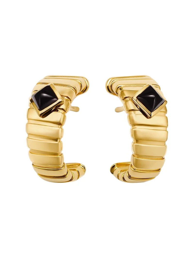 BVLGARI Tubogas 18kt gold earrings with onyx