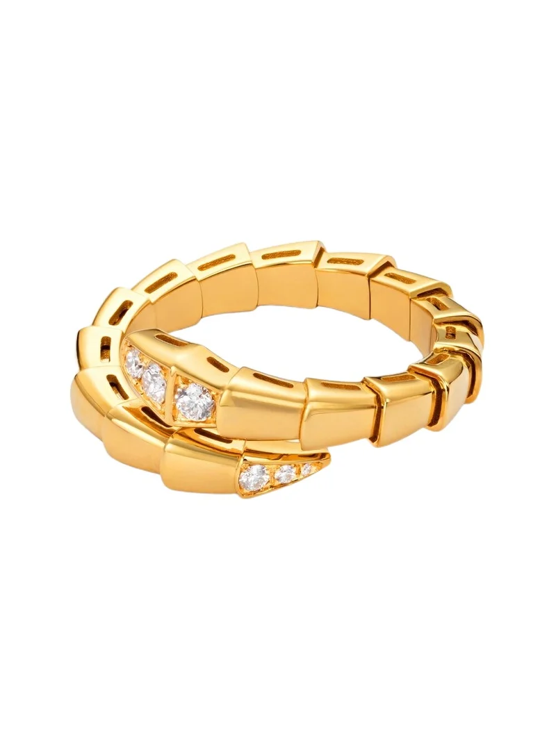 BVLGARI Serpenti Viper 18kt gold ring with diamonds