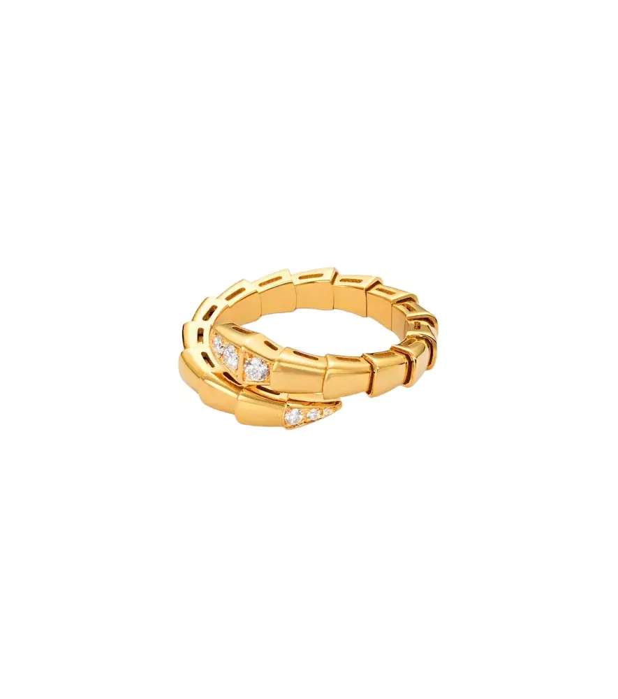 BVLGARI Serpenti Viper 18kt gold ring with diamonds
