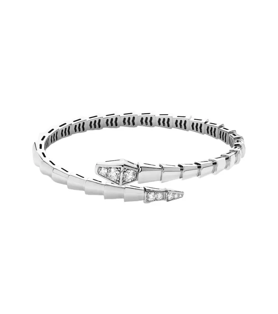 BVLGARI Serpenti Viper 18kt white gold bracelet with diamonds