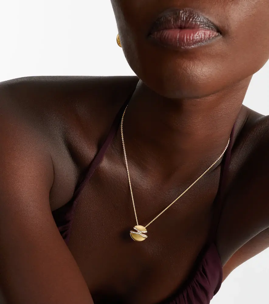 BVLGARI Cabochon 18kt gold pendant necklace with diamonds | Thumbnail 4