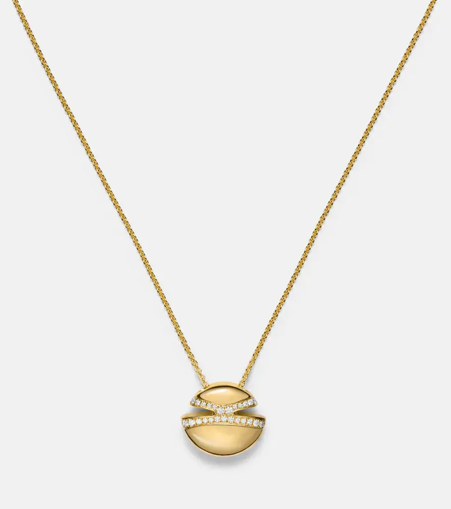 BVLGARI Cabochon 18kt gold pendant necklace with diamonds | Thumbnail 5