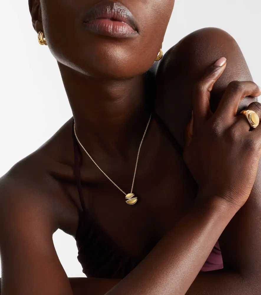 BVLGARI Cabochon 18kt gold pendant necklace with diamonds | Thumbnail 7