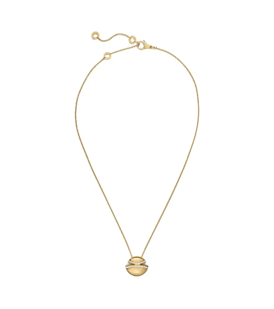 Cabochon 18kt gold pendant necklace with diamonds Cabochon 18kt gold pendant necklace with diamonds