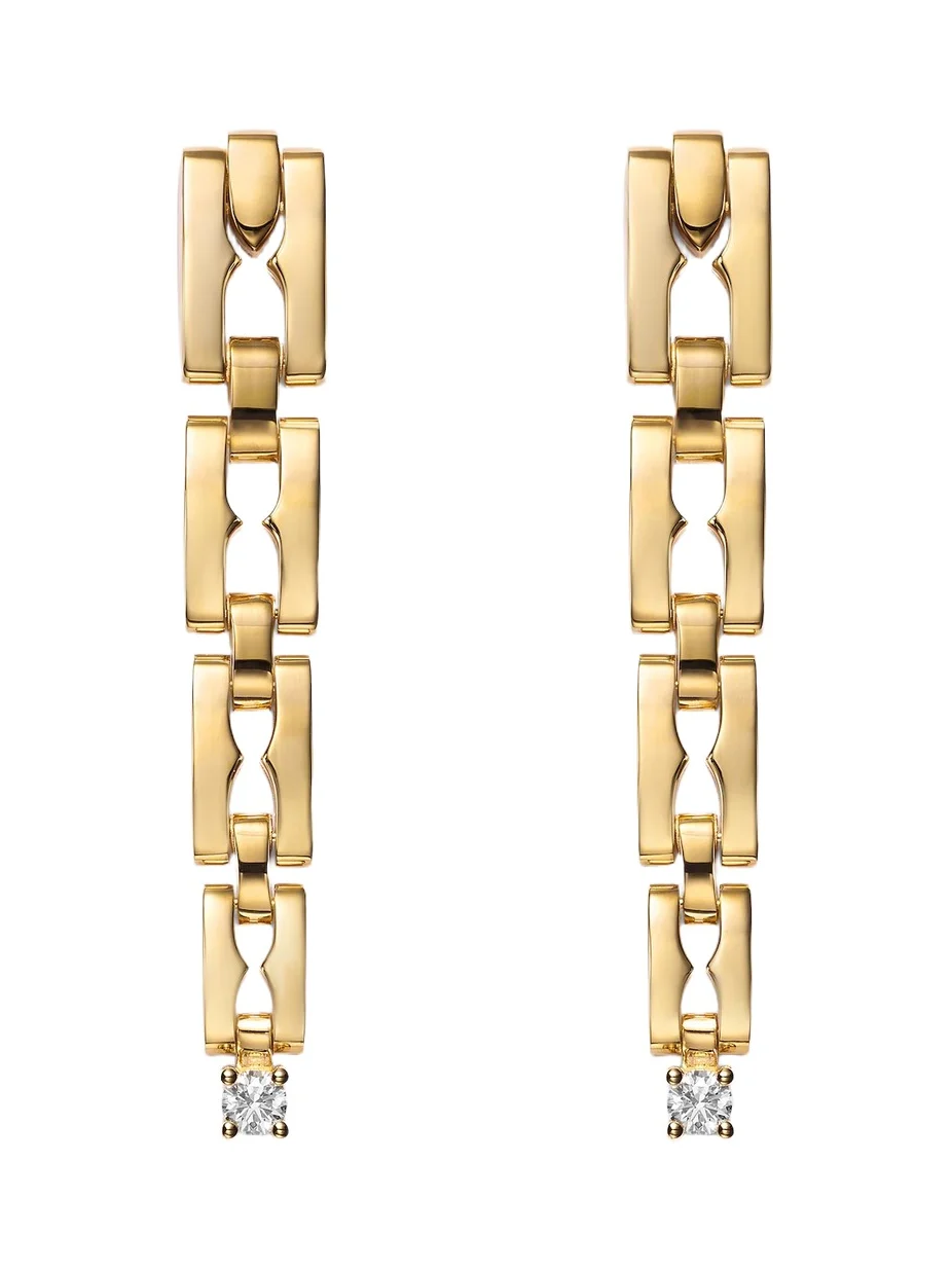 B. zero1 18kt gold drop earrings with diamonds B. zero1 18kt gold drop earrings with diamonds