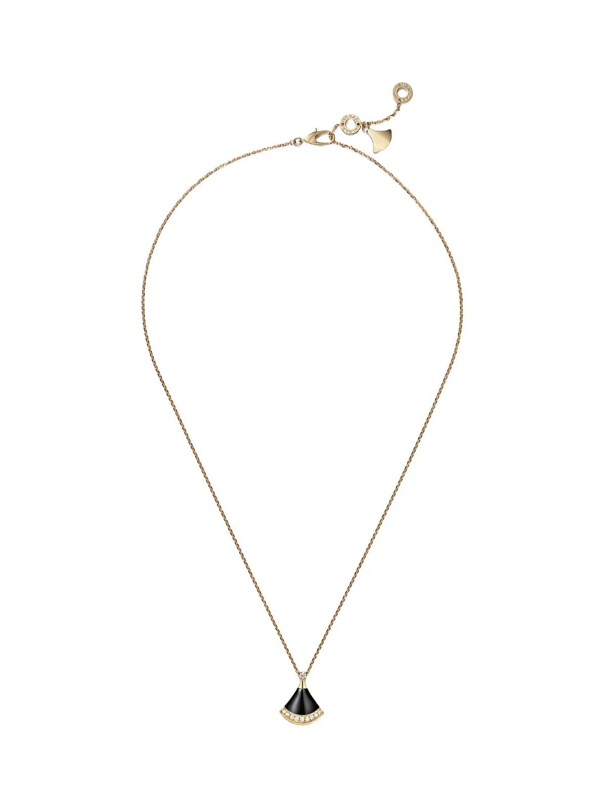 BVLGARI Divas' Dream 18kt gold pendant necklace with onyx and diamonds