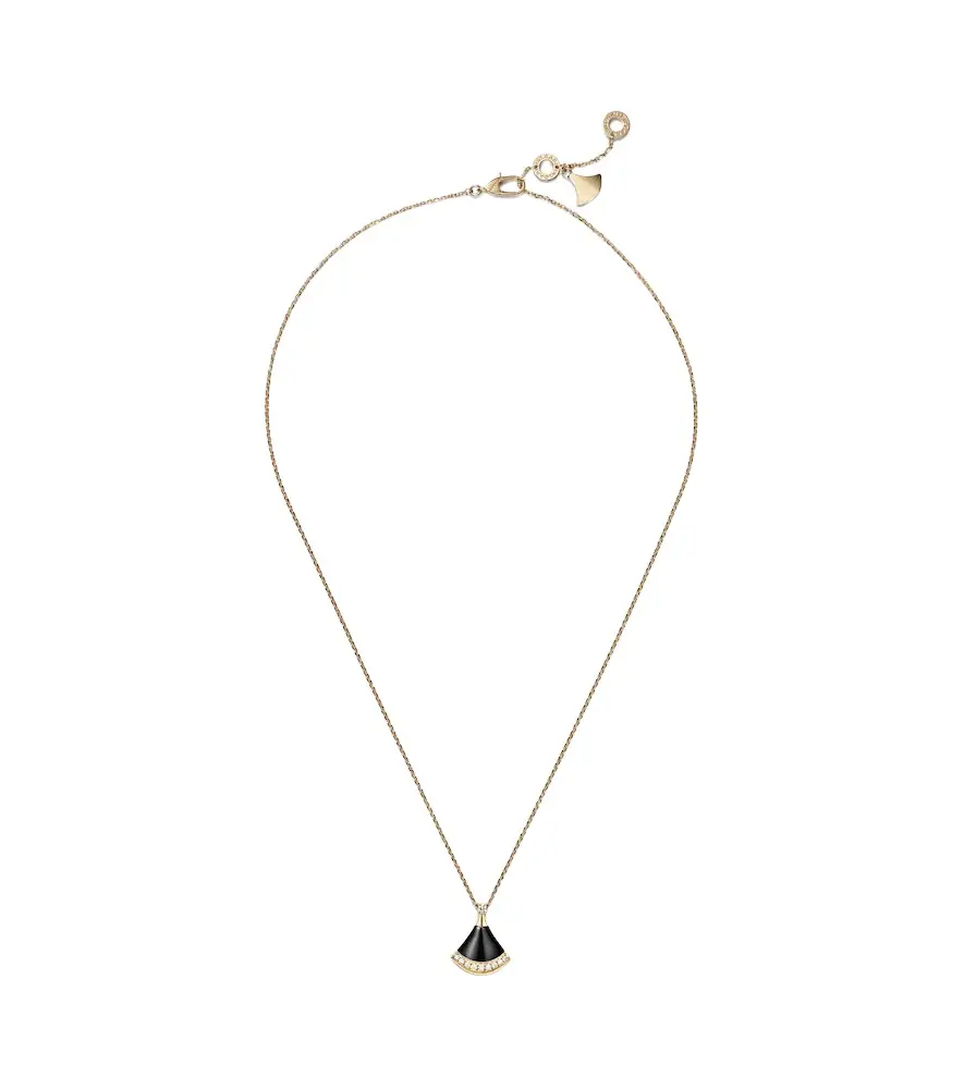BVLGARI Divas' Dream 18kt gold pendant necklace with onyx and diamonds