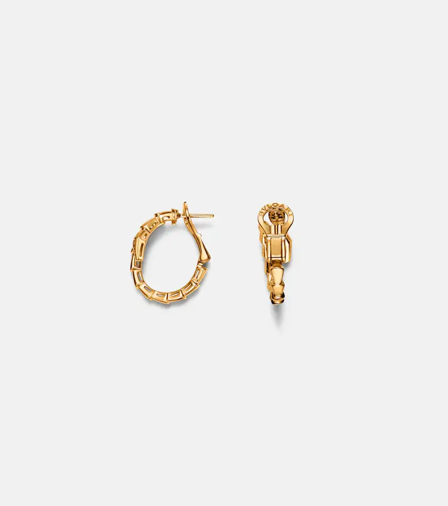BVLGARI Serpenti Viper 18kt gold hoop earrings with diamonds | Thumbnail 2