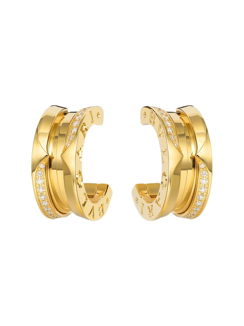 B. zero1 18kt gold hoop earrings with diamonds B. zero1 18kt gold hoop earrings with diamonds