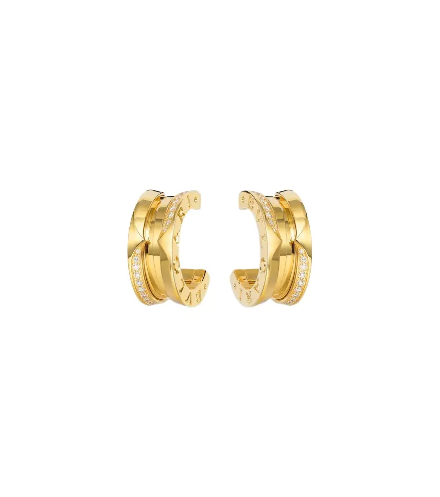 B. zero1 18kt gold hoop earrings with diamonds B. zero1 18kt gold hoop earrings with diamonds