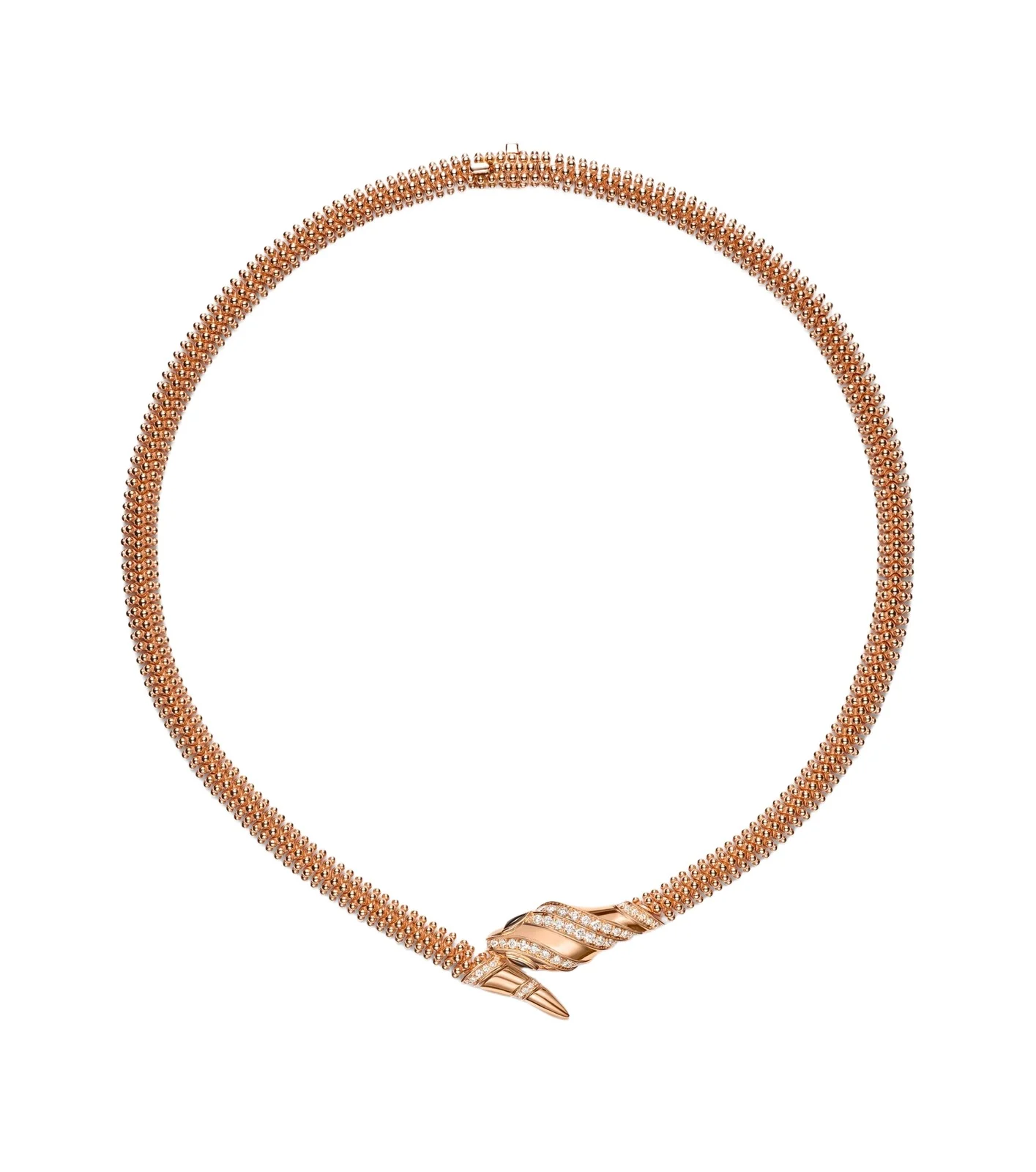 BVLGARI Serpenti 18kt rose gold necklace with diamonds and onyx