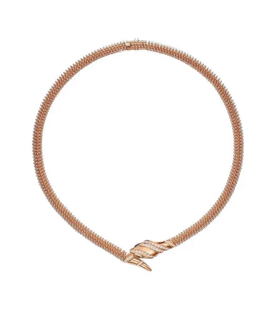 BVLGARI Serpenti 18kt rose gold necklace with diamonds and onyx