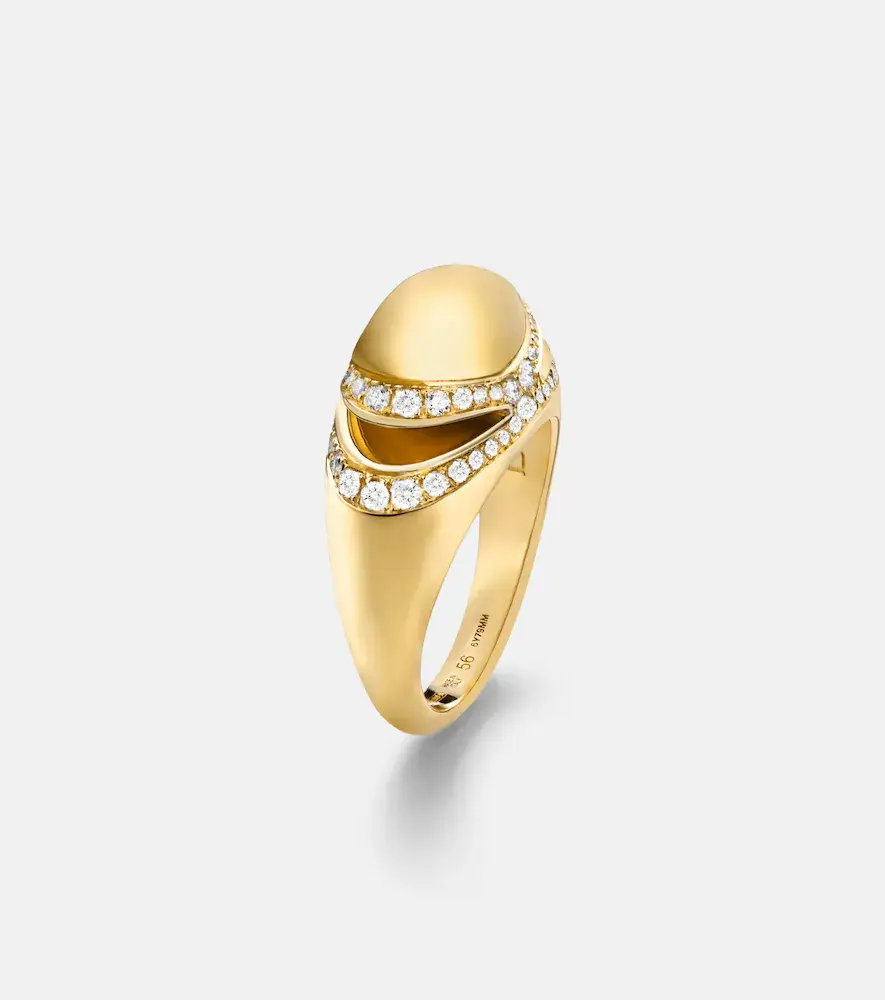 BVLGARI Cabochon 18kt gold ring with diamonds | Thumbnail 3 BVLGARI Cabochon 18kt gold ring with diamonds | Thumbnail 3