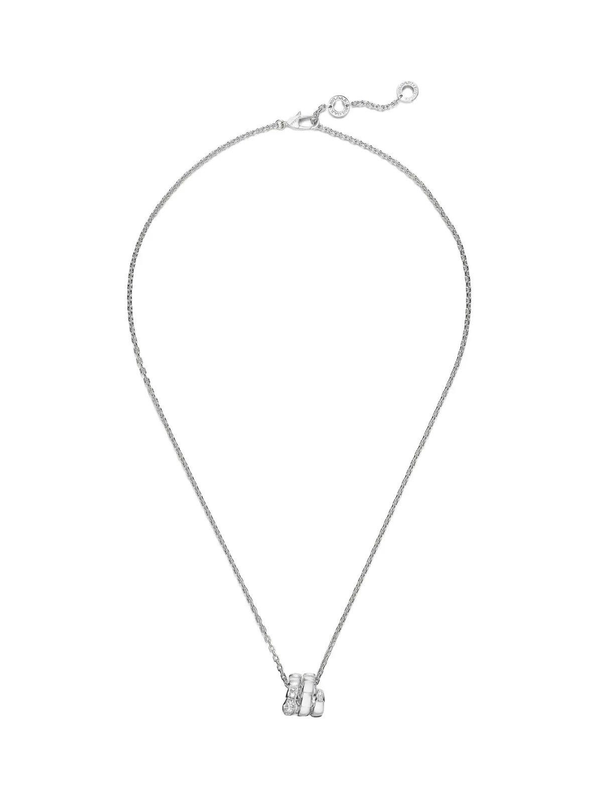 Serpenti Viper 18kt white gold necklace with diamonds Serpenti Viper 18kt white gold necklace with diamonds