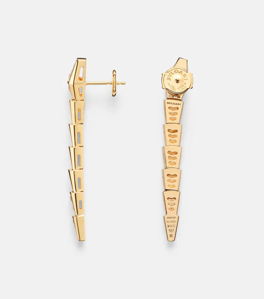BVLGARI Serpenti Viper 18kt gold drop earrings with diamonds | Thumbnail 4