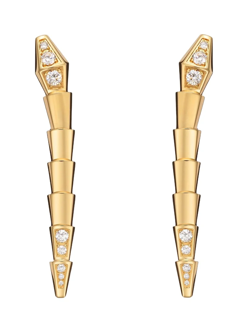 Serpenti Viper 18kt gold drop earrings with diamonds