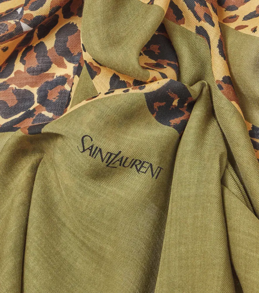 Saint Laurent Printed wool scarf | Thumbnail 2 Saint Laurent Printed wool scarf | Thumbnail 2