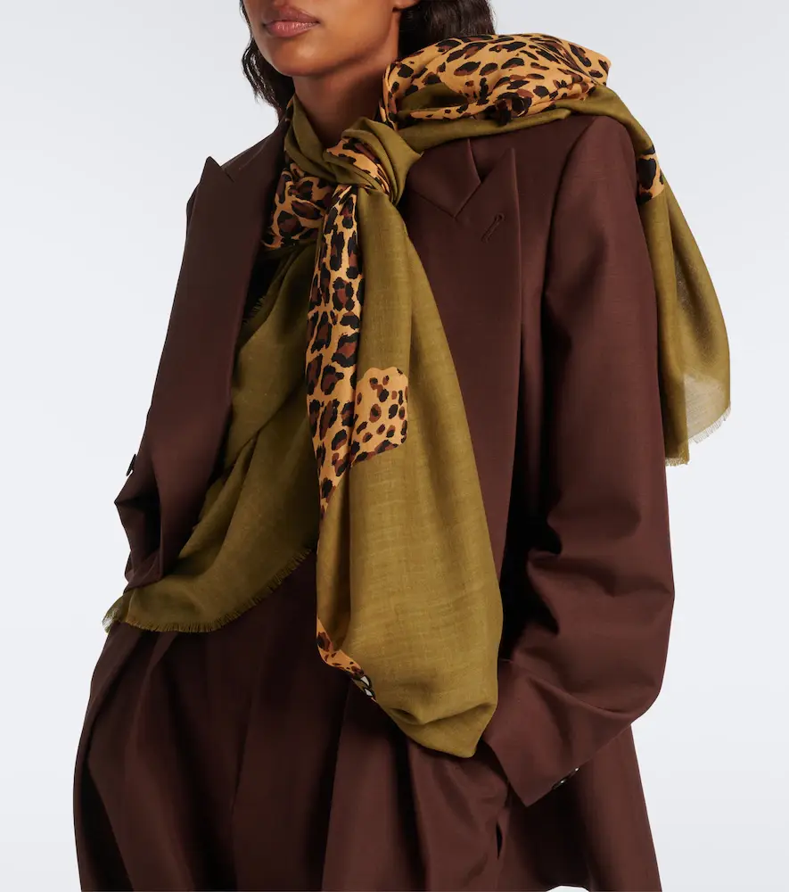 Saint Laurent Printed wool scarf | Thumbnail 4 Saint Laurent Printed wool scarf | Thumbnail 4