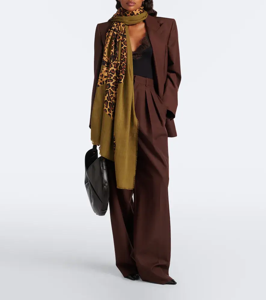 Saint Laurent Printed wool scarf | Thumbnail 5 Saint Laurent Printed wool scarf | Thumbnail 5