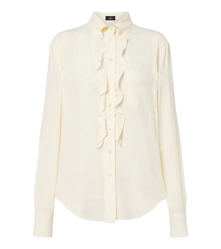 Paisley ruffled blouse