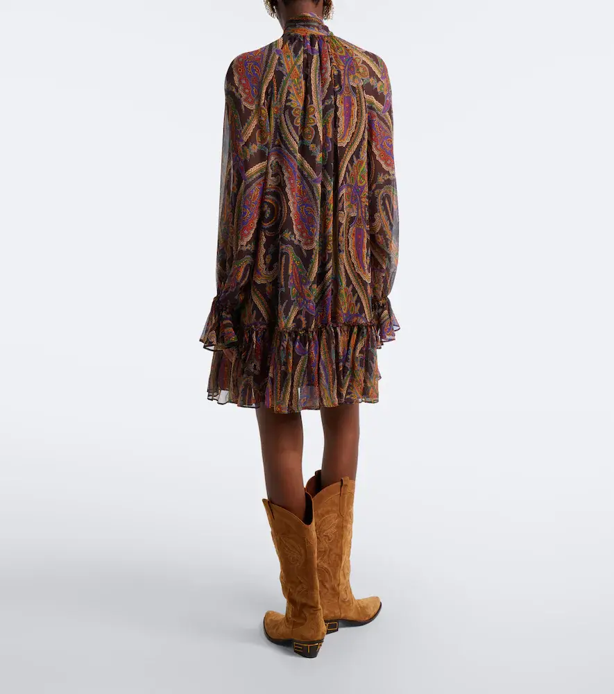 Etro Paisley tie-neck silk chiffon minidress | Thumbnail 5 Etro Paisley tie-neck silk chiffon minidress | Thumbnail 5