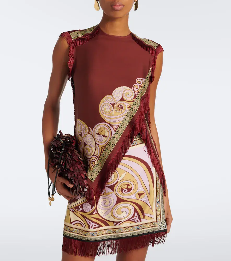 La DoubleJ Fringed printed silk twill scarf top | Thumbnail 4 La DoubleJ Fringed printed silk twill scarf top | Thumbnail 4