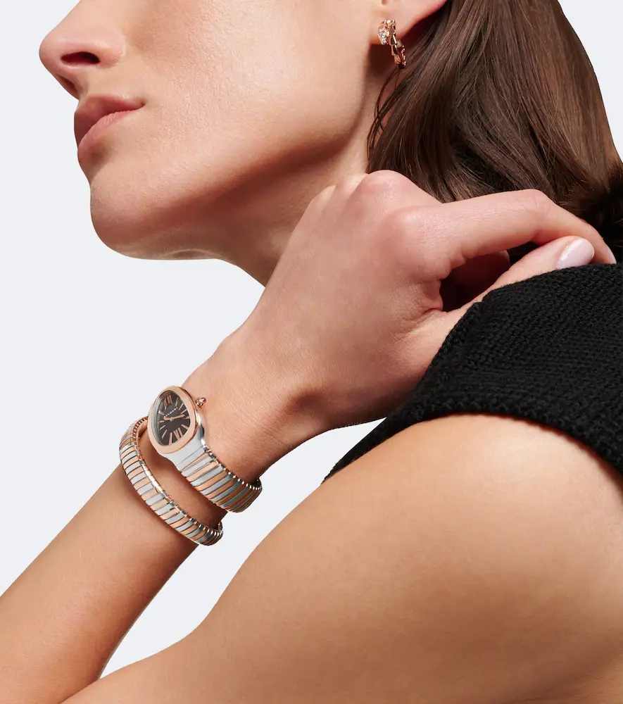 BVLGARI Serpenti Tubogas 18kt rose gold and stainless steel watch | Thumbnail 3