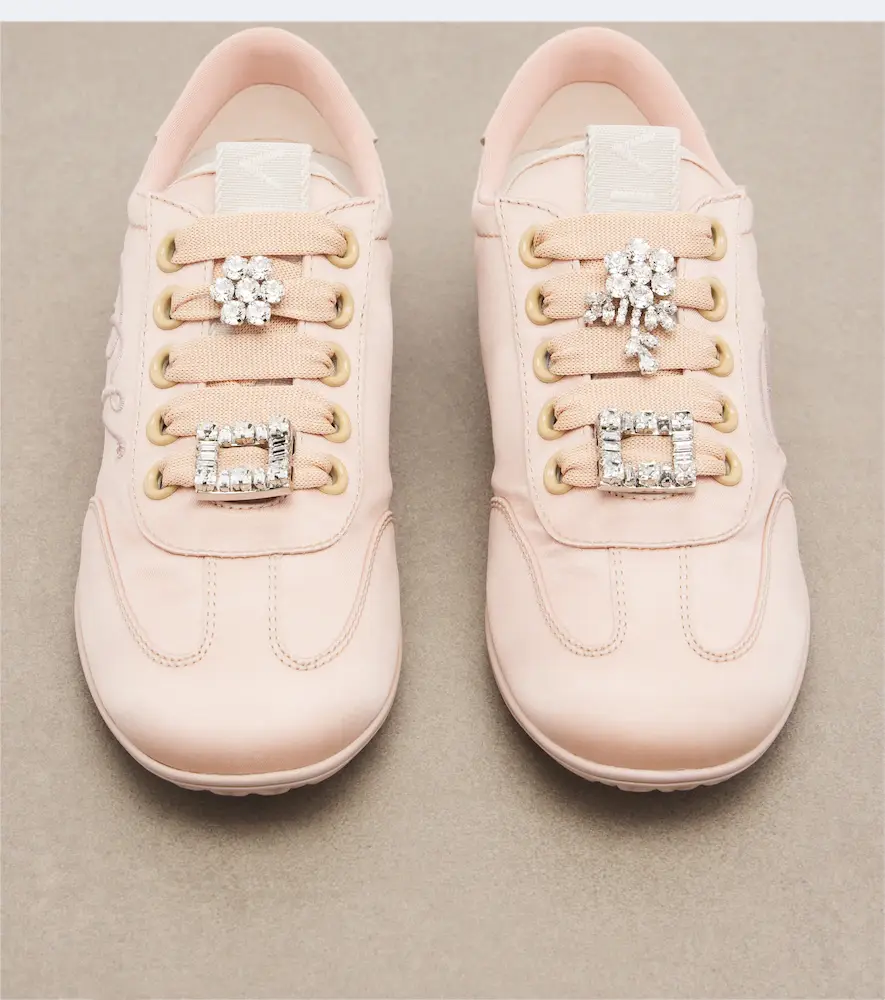 Roger Vivier Viv Low leather-trimmed satin sneakers | Thumbnail 2 Roger Vivier Viv Low leather-trimmed satin sneakers | Thumbnail 2