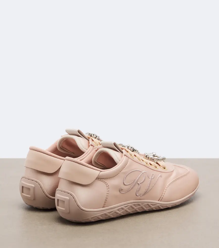 Roger Vivier Viv Low leather-trimmed satin sneakers | Thumbnail 3 Roger Vivier Viv Low leather-trimmed satin sneakers | Thumbnail 3