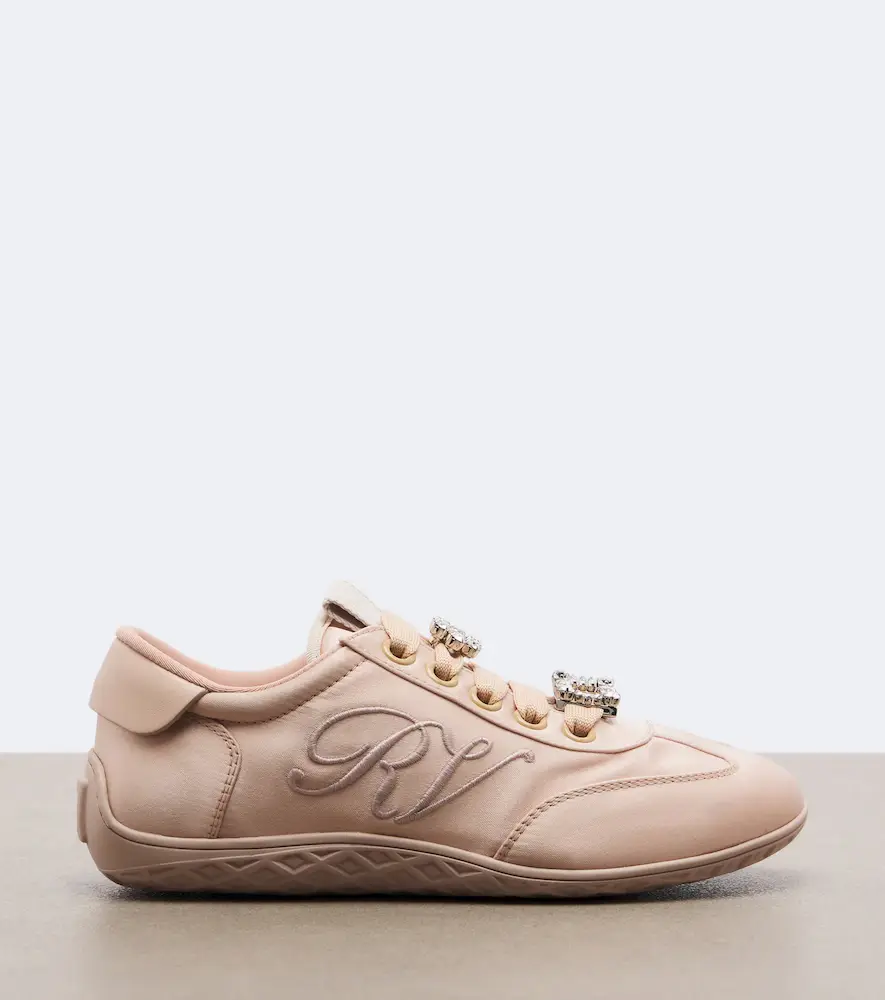 Roger Vivier Viv Low leather-trimmed satin sneakers | Thumbnail 4 Roger Vivier Viv Low leather-trimmed satin sneakers | Thumbnail 4
