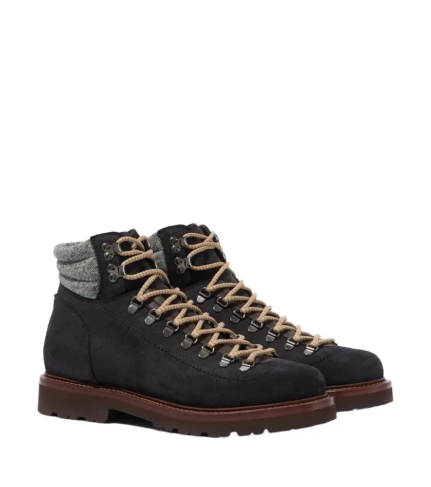 Brunello Cucinelli Suede lace-up boots