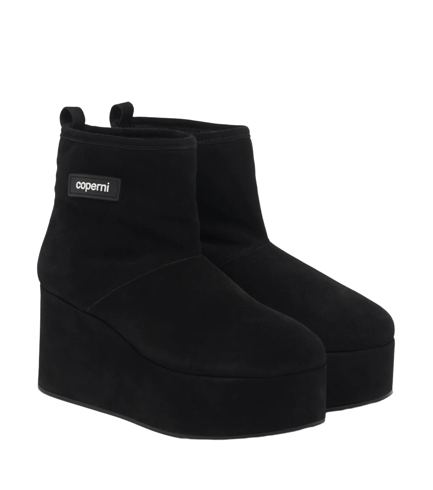Coperni Shearling-lined suede wedge boots