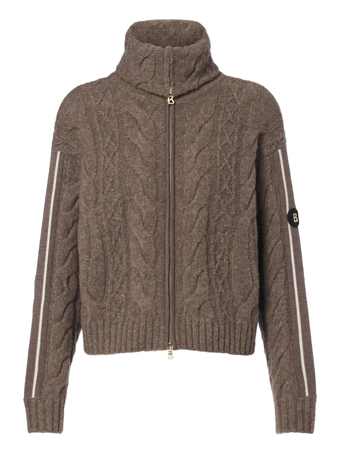 Lotta cable-knit wool-blend zip-up sweater Lotta cable-knit wool-blend zip-up sweater