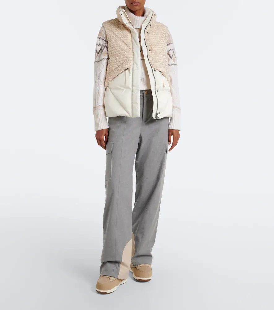 Bogner Netty tweed-trimmed down vest | Thumbnail 2