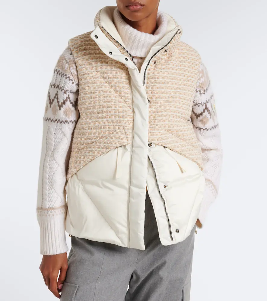 Bogner Netty tweed-trimmed down vest | Thumbnail 4