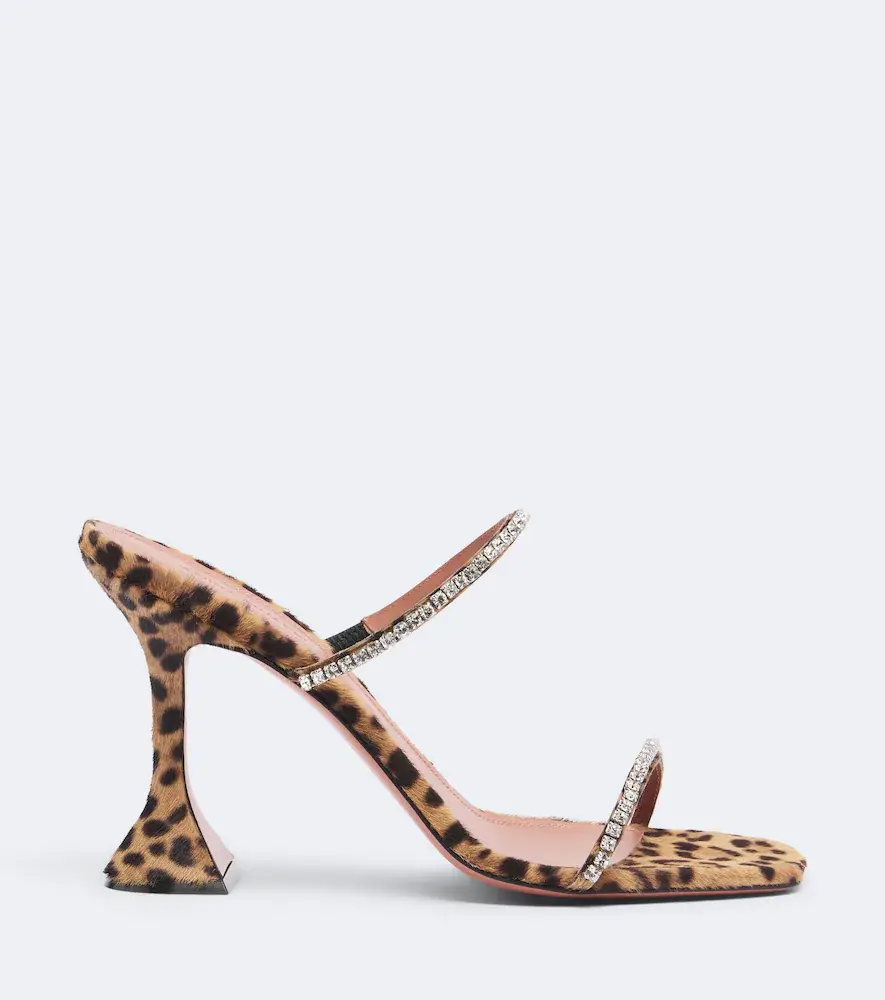 Amina Muaddi Gilda embellished calf hair mules | Thumbnail 4 Amina Muaddi Gilda embellished calf hair mules | Thumbnail 4