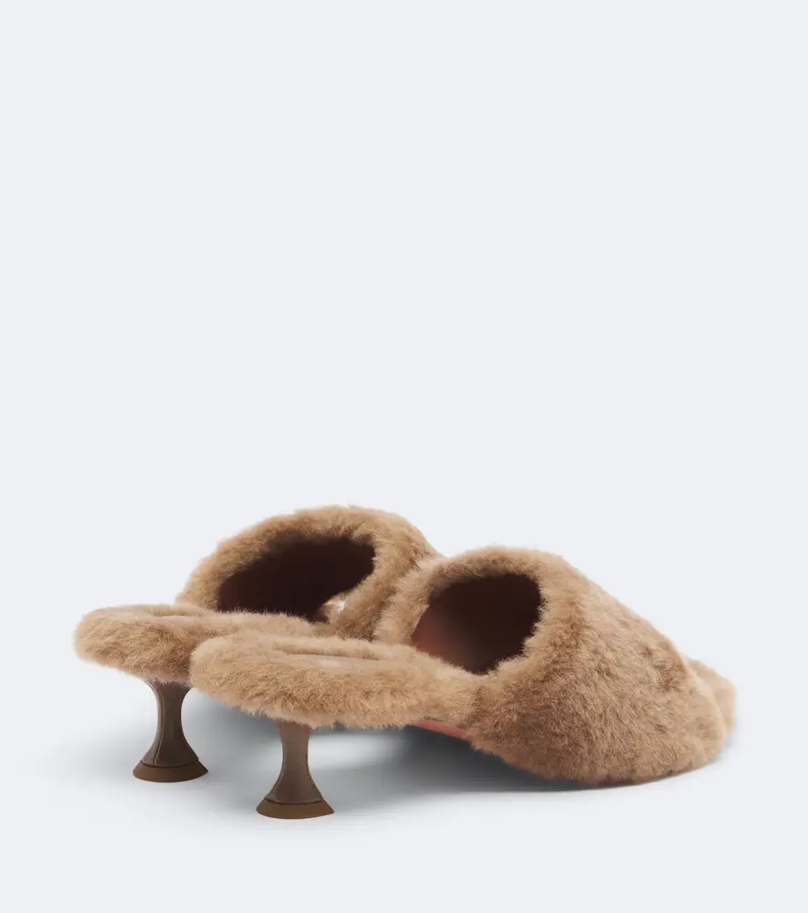 Amina Muaddi Taylor shearling mules | Thumbnail 3