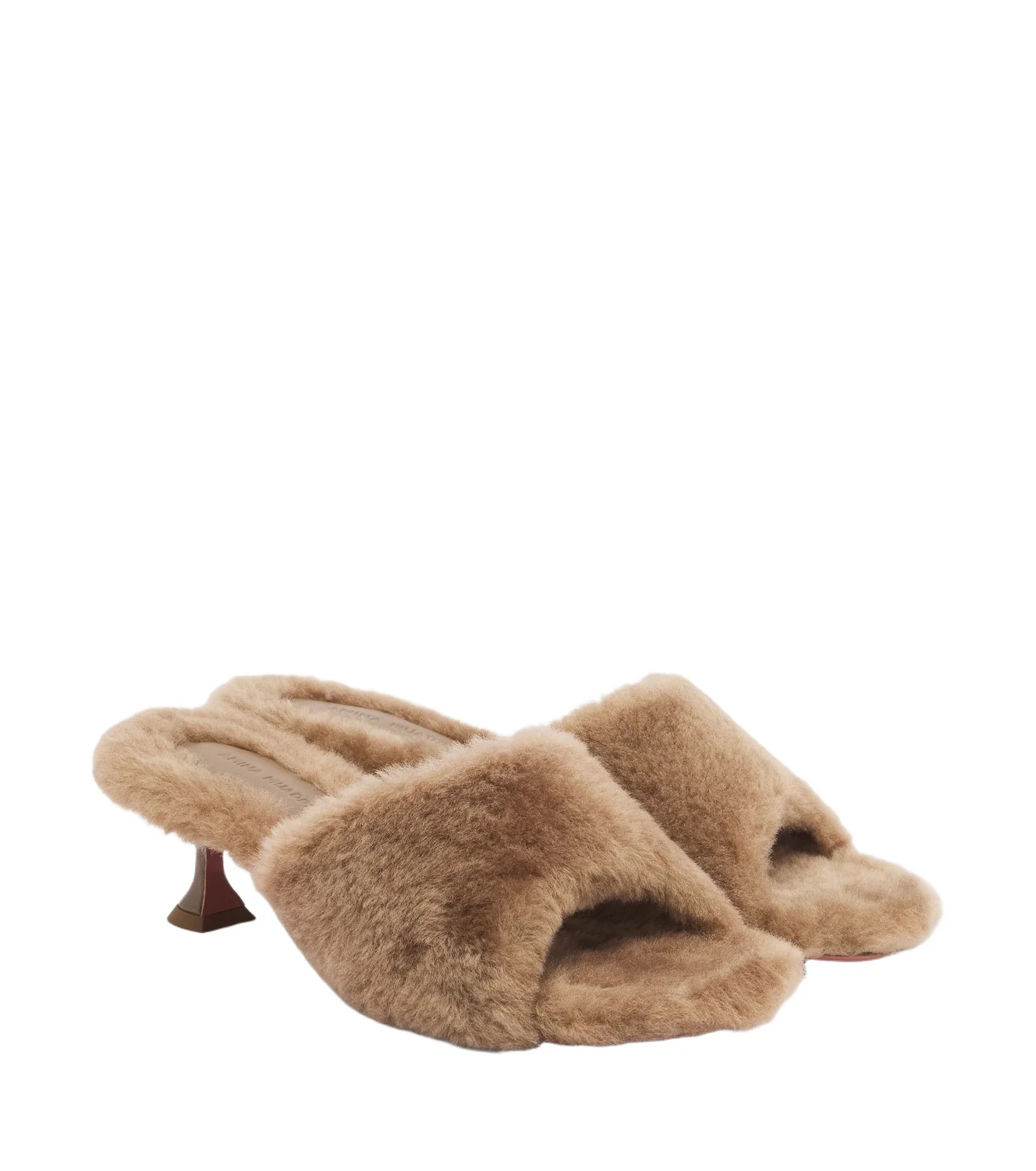 Amina Muaddi Taylor shearling mules