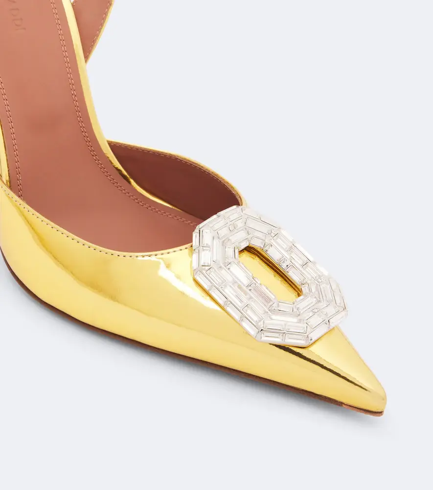 Amina Muaddi Camelia mirrored leather slingback pumps | Thumbnail 2 Amina Muaddi Camelia mirrored leather slingback pumps | Thumbnail 2