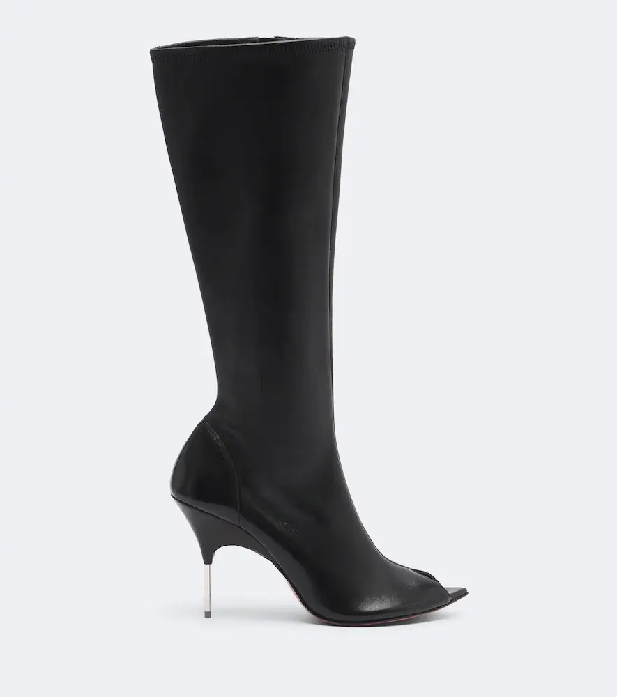 Amina Muaddi Bruna leather knee-high boots | Thumbnail 2