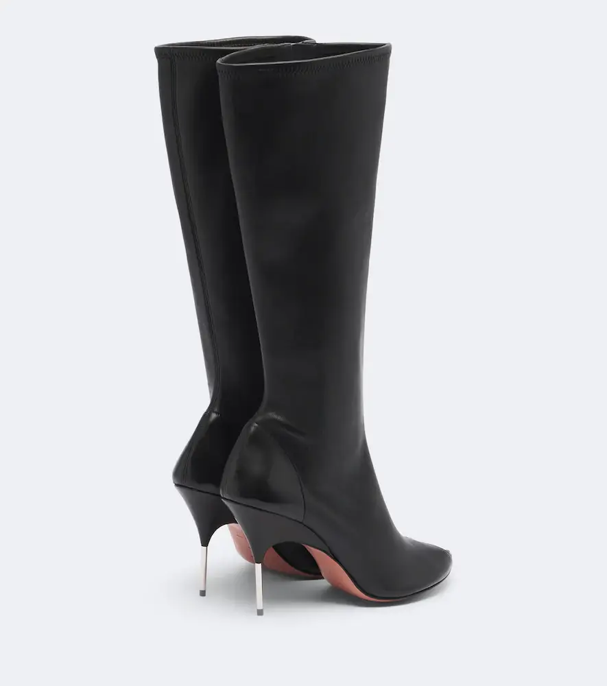 Amina Muaddi Bruna leather knee-high boots | Thumbnail 4