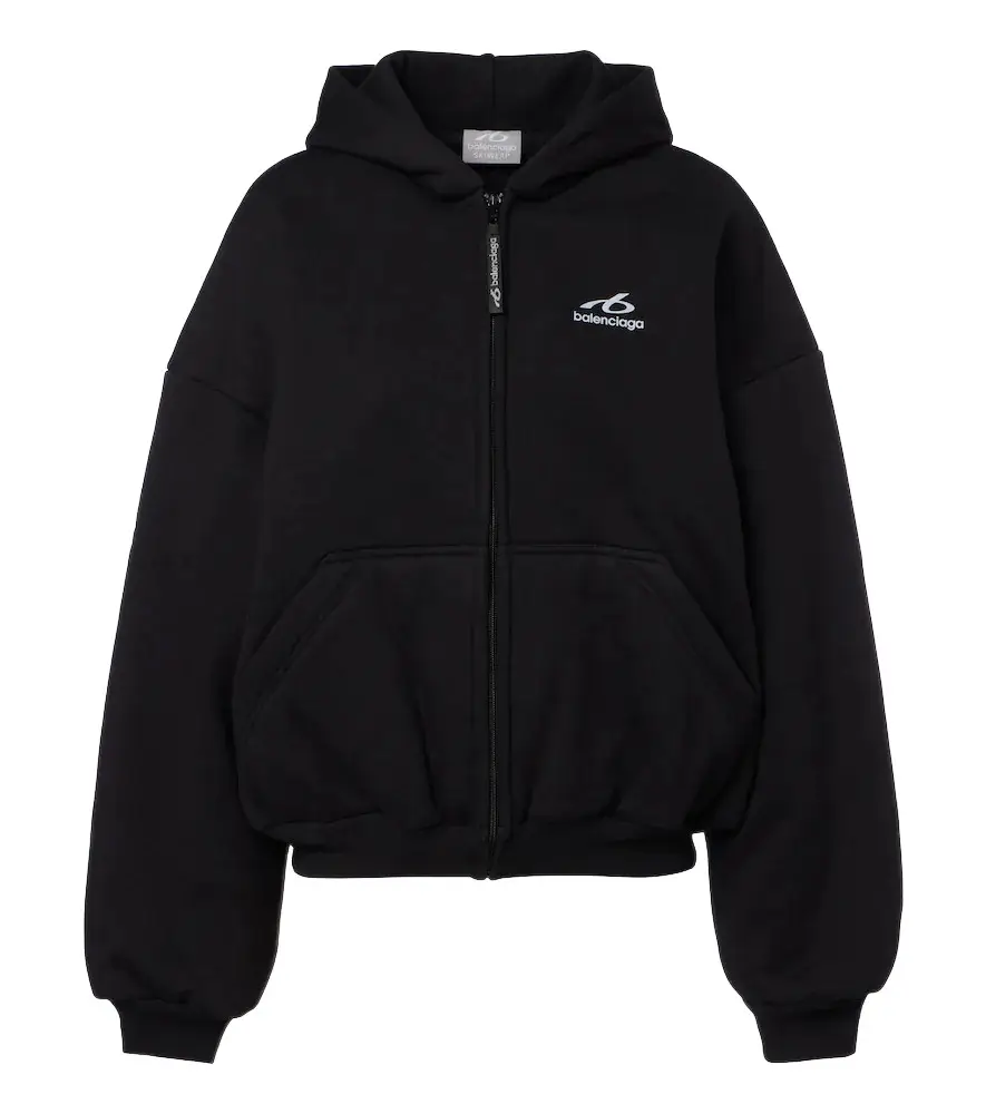 Logo padded cotton zip-up ski hoodie Logo padded cotton zip-up ski hoodie