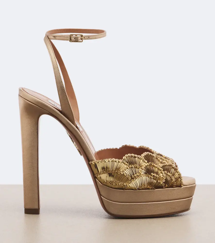 Aquazzura Ce Soir metallic leather platform sandals | Thumbnail 4 Aquazzura Ce Soir metallic leather platform sandals | Thumbnail 4