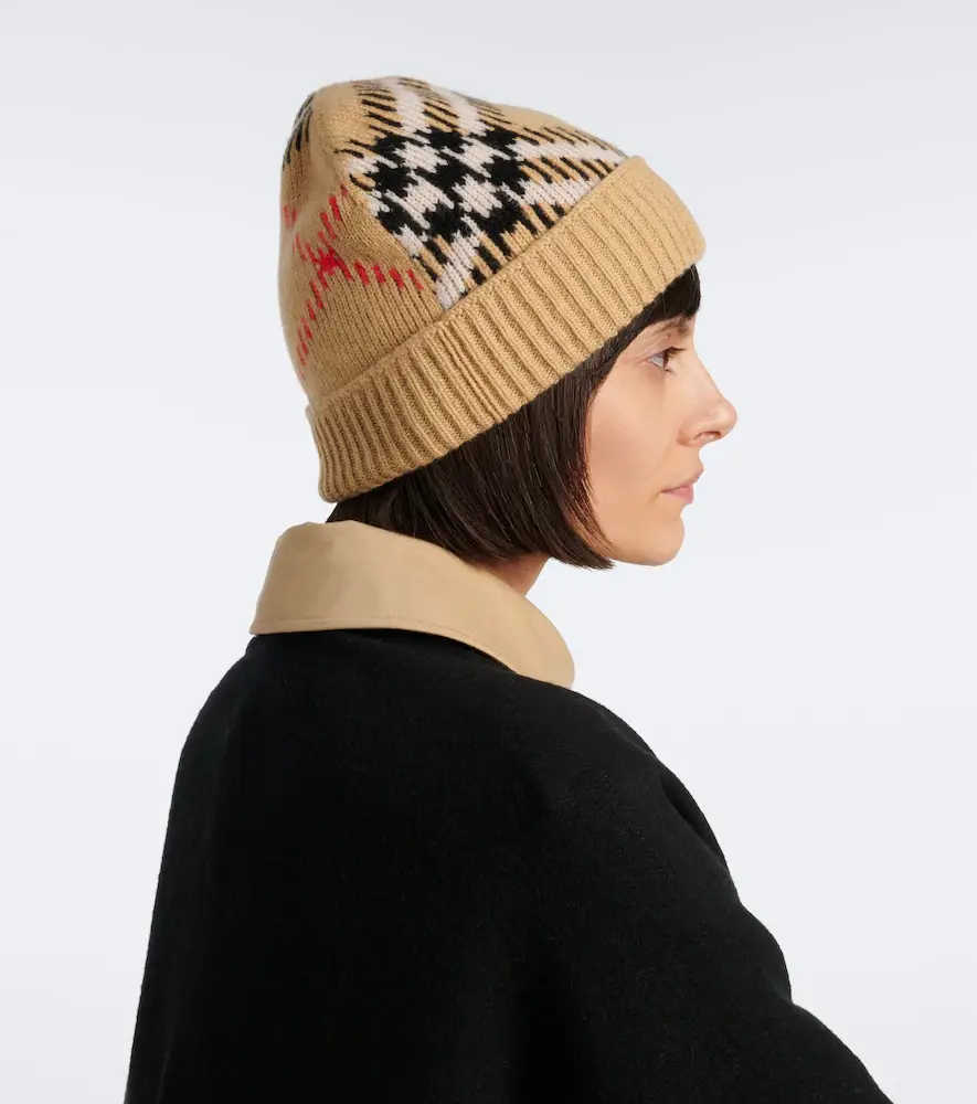 Burberry Check cashmere-blend beanie | Thumbnail 4 Burberry Check cashmere-blend beanie | Thumbnail 4