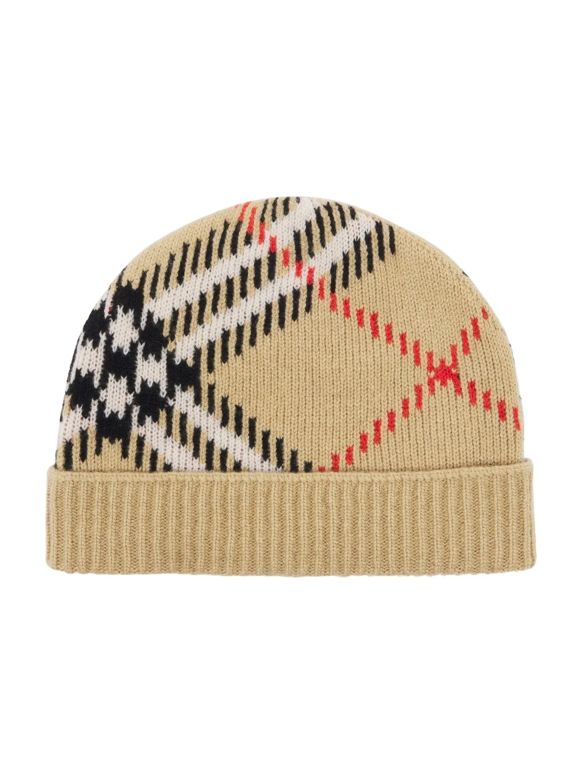 Burberry Check cashmere-blend beanie