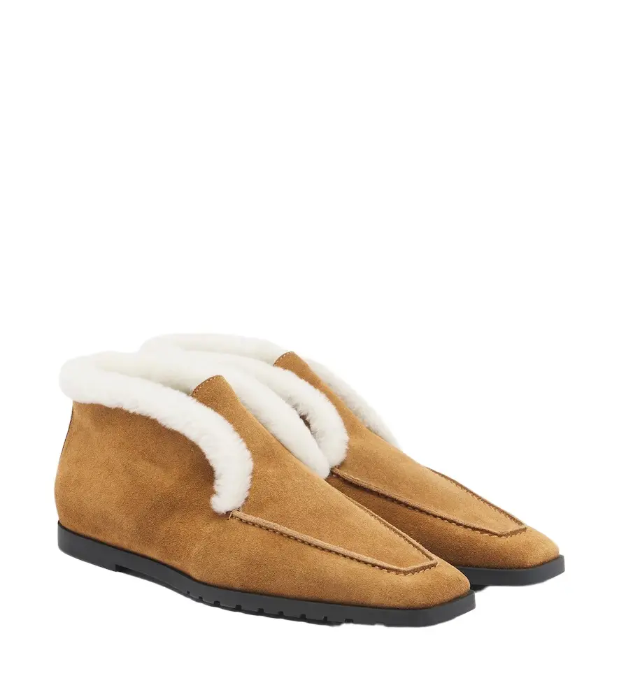TOTEME Shearling-lined suede ankle boots