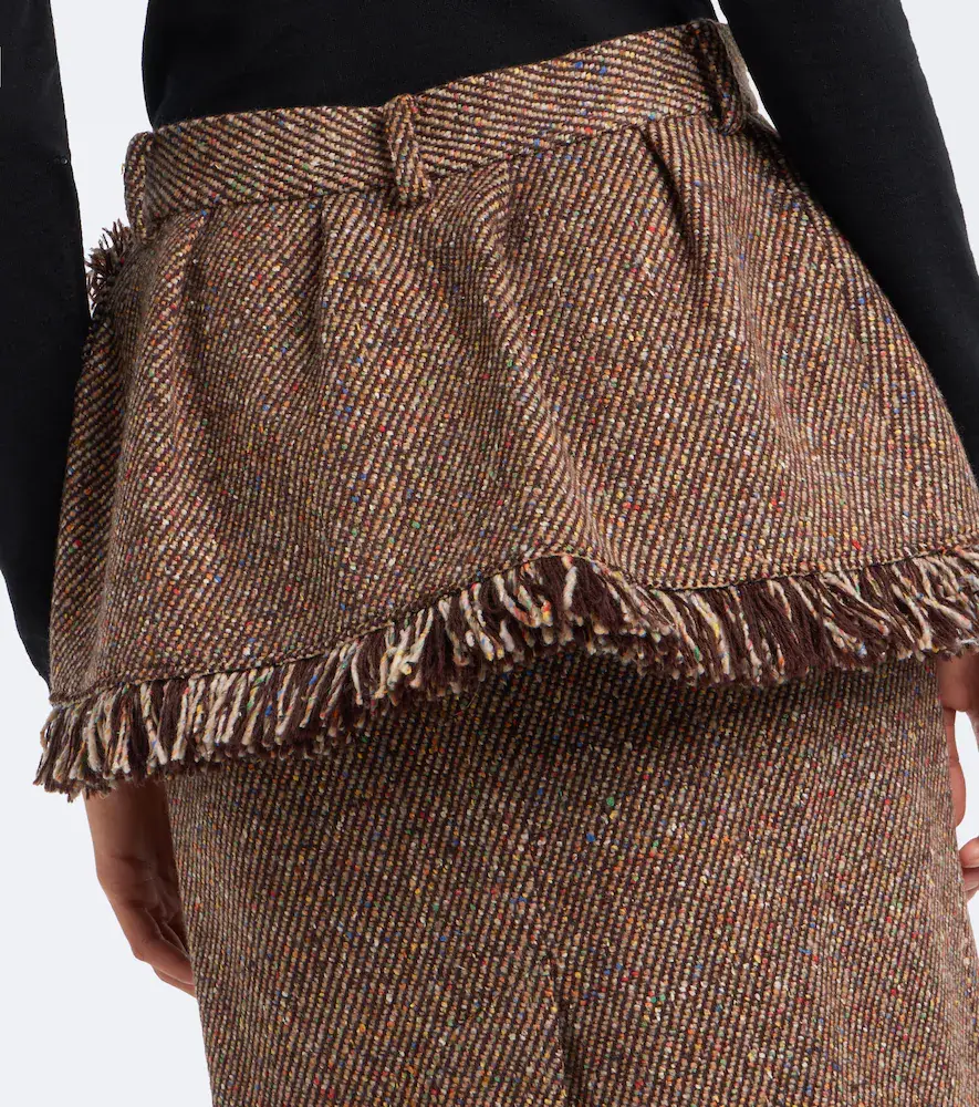Sacai Fringed peplum tweed midi skirt | Thumbnail 4 Sacai Fringed peplum tweed midi skirt | Thumbnail 4